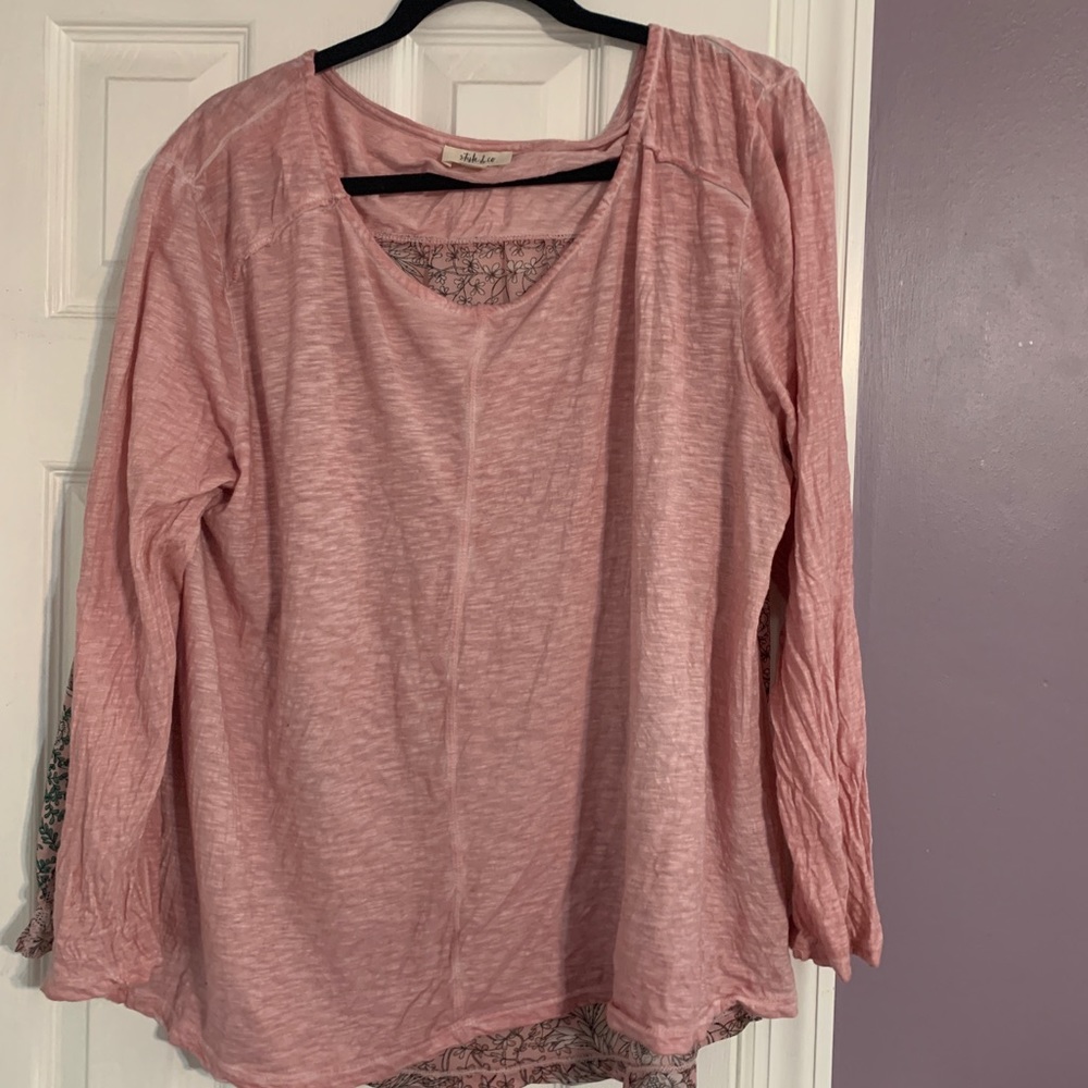 EUC long sleeve shirt with sheer back.